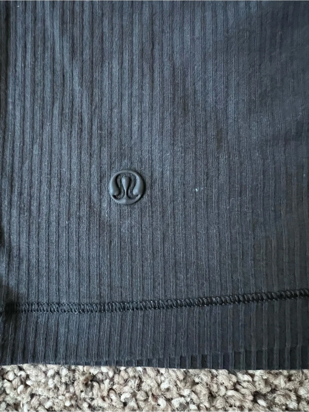 lululemon athletica Black Ribbed Short Sleeve Top
